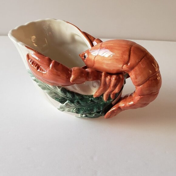 Fritz & Floyd Classics Fish Market Lobster Gravy Boat Fish Market Pattern - Picture 2 of 7